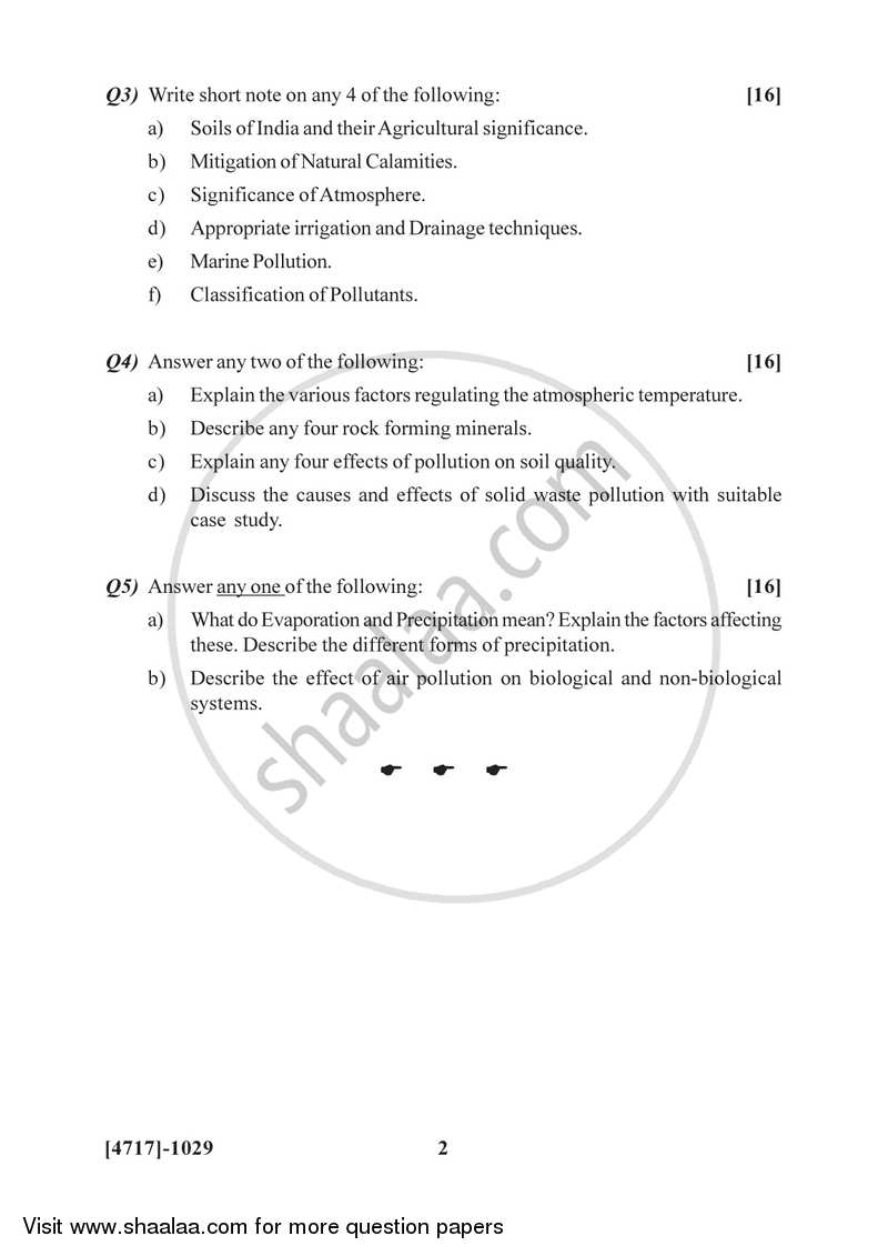 Fundamentals of Environmental Geosciences and Fundamentals of Environmental Pollution 2014-2015 - B.Sc. - Semester 2 (FYBSc) - University of Pune question paper with PDF download