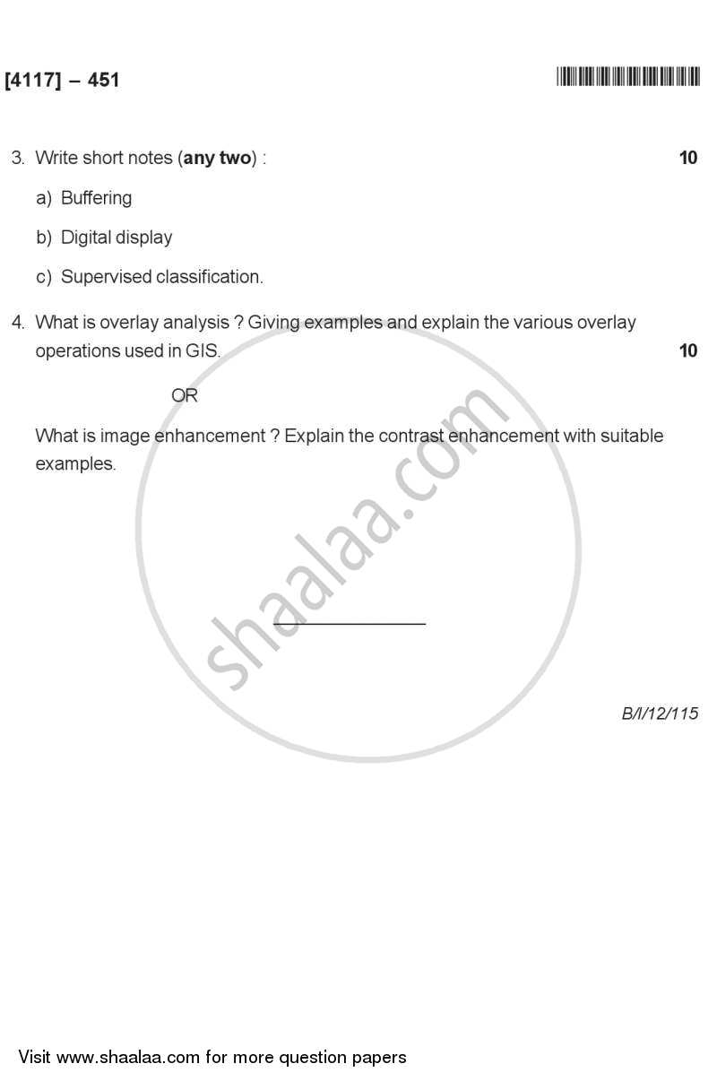 Fundamentals of Geoinformatics 1 2011-2012 - B.Sc. - Semester 6 (TYBSc) - University of Pune question paper with PDF download