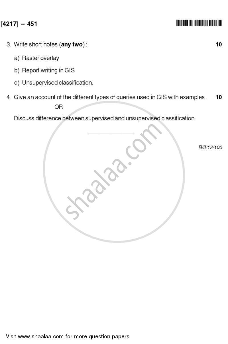 Fundamentals of Geoinformatics 1 2012-2013 - B.Sc. - Semester 6 (TYBSc) - University of Pune question paper with PDF download