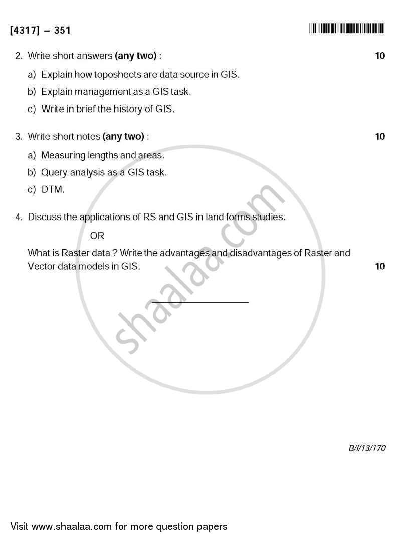 Fundamentals of Geoinformatics 2 2012-2013 - B.Sc. - Semester 5 (TYBSc) - University of Pune question paper with PDF download