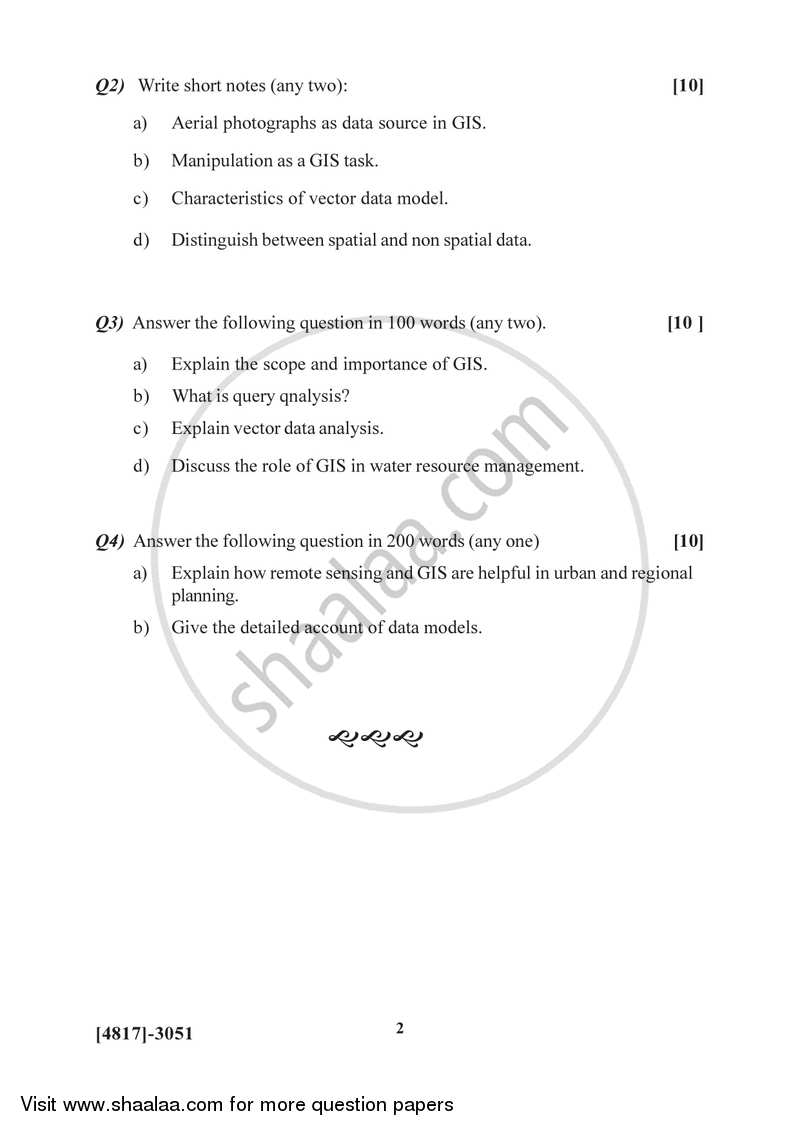 Fundamentals of Geoinformatics 2 2015-2016 - B.Sc. - Semester 5 (TYBSc) - University of Pune question paper with PDF download