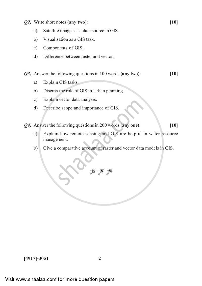 Fundamentals of Geoinformatics 2 2015-2016 - B.Sc. - Semester 5 (TYBSc) - University of Pune question paper with PDF download