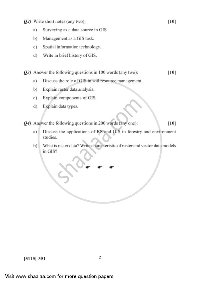 Fundamentals of Geoinformatics 2 2016-2017 - B.Sc. - Semester 5 (TYBSc) - University of Pune question paper with PDF download