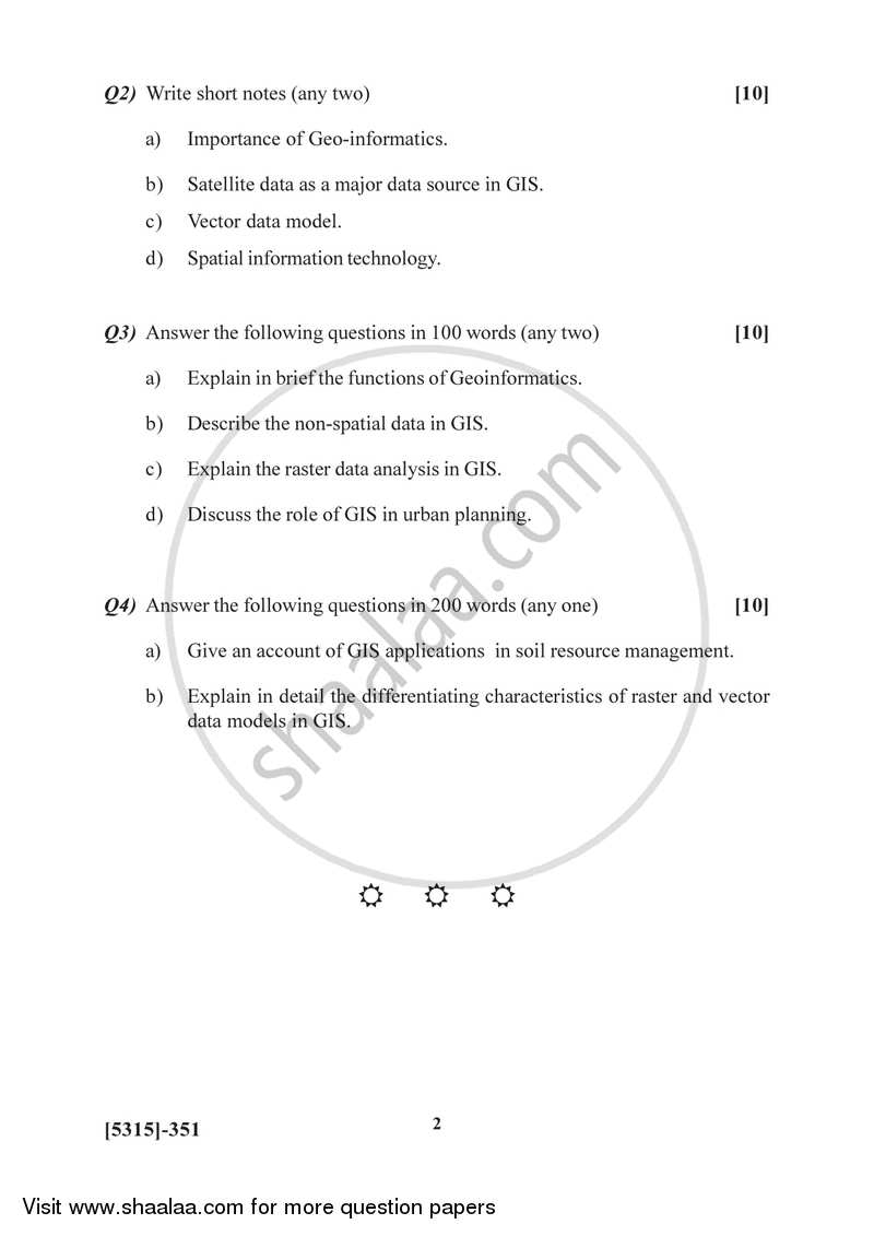 Fundamentals of Geoinformatics 2 2017-2018 - B.Sc. - Semester 5 (TYBSc) - University of Pune question paper with PDF download