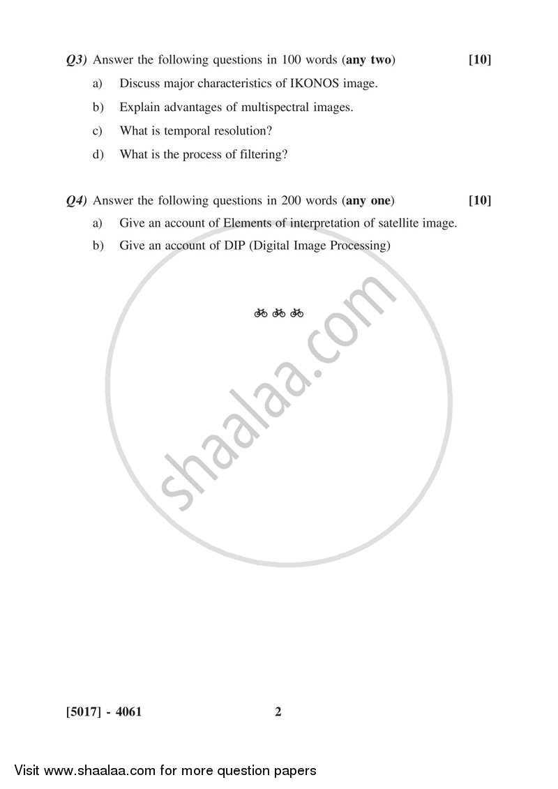 Fundamentals of Geoinformatics 4 2016-2017 - B.Sc. - Semester 6 (TYBSc) - University of Pune question paper with PDF download