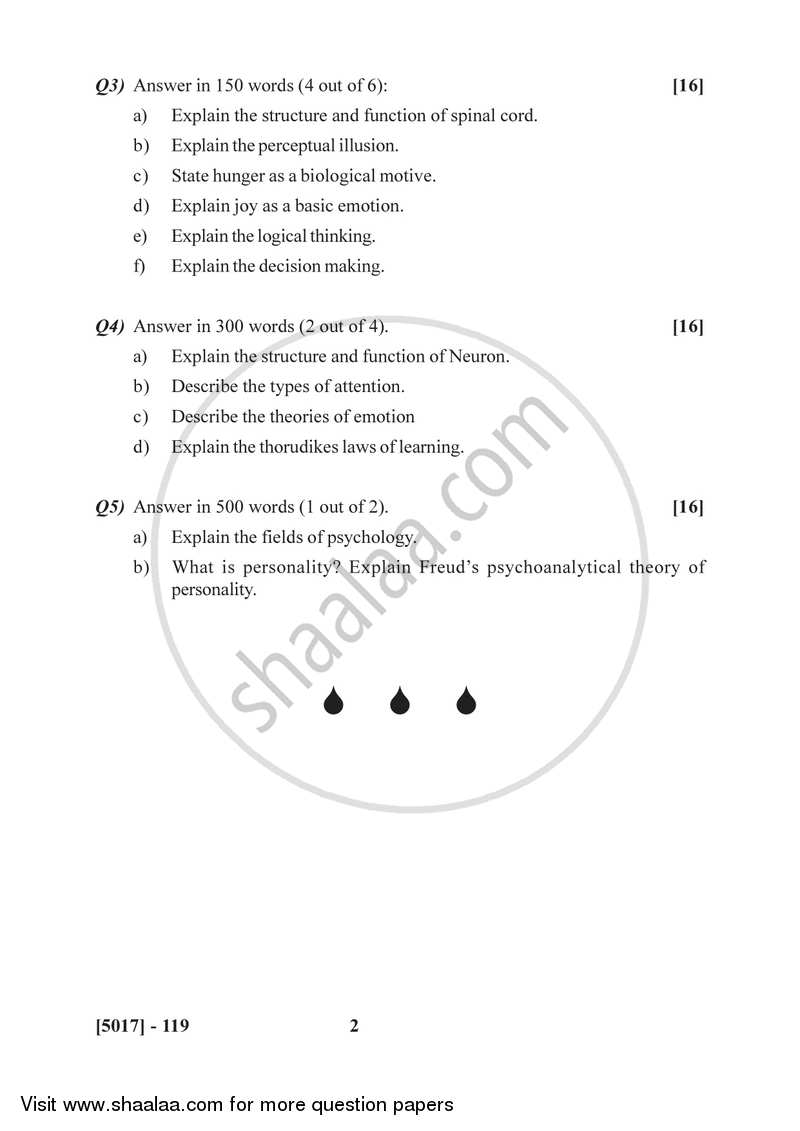 General Psychology 2016-2017 - B.Sc. - Semester 2 (FYBSc) - University of Pune question paper with PDF download