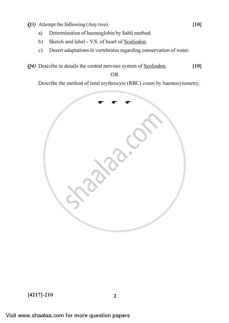 General Zoology and Biological Techniques 2 2012-2013 - B.Sc. - Semester 4 (SYBSc) - University of Pune question paper with PDF download