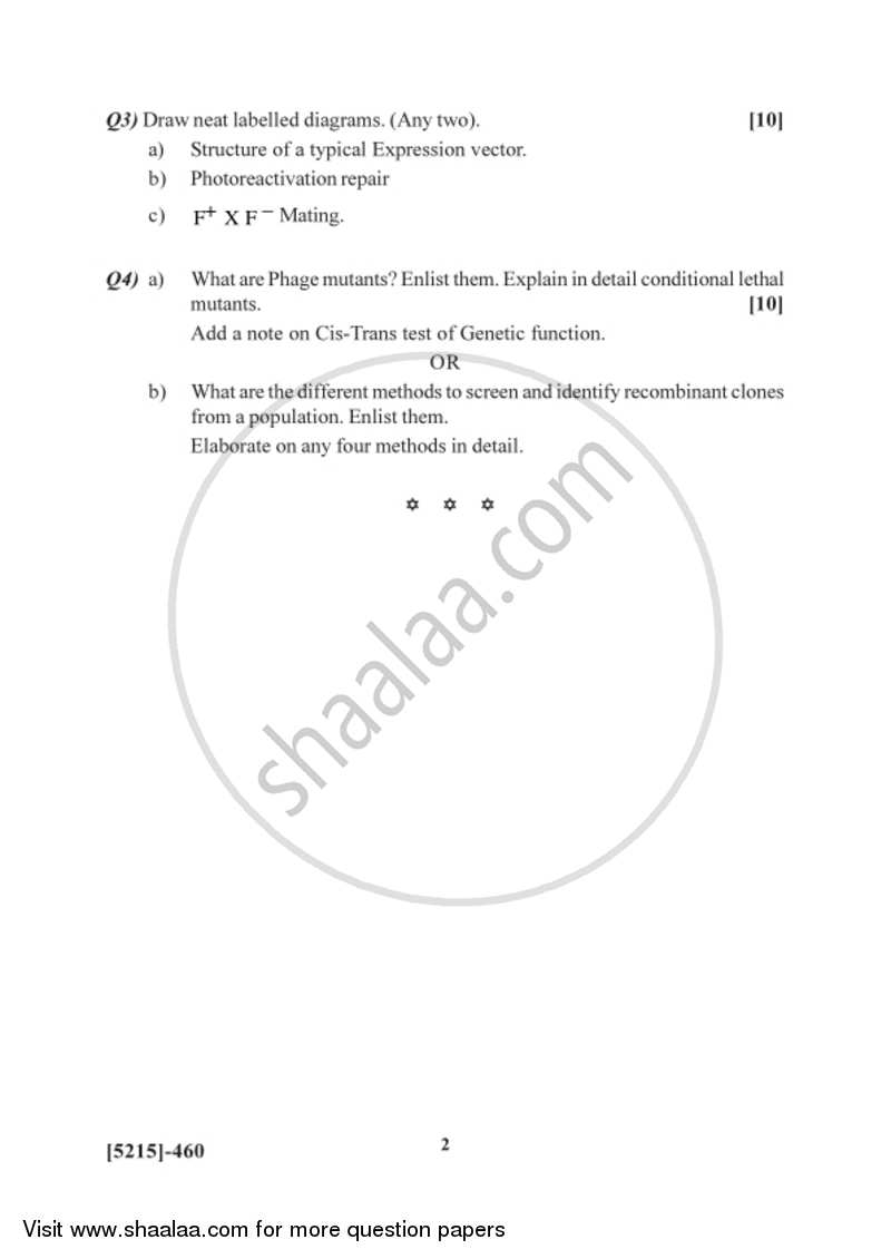 Genetics and Molecular Biology 2 2017-2018 - B.Sc. - Semester 6 (TYBSc) - University of Pune question paper with PDF download