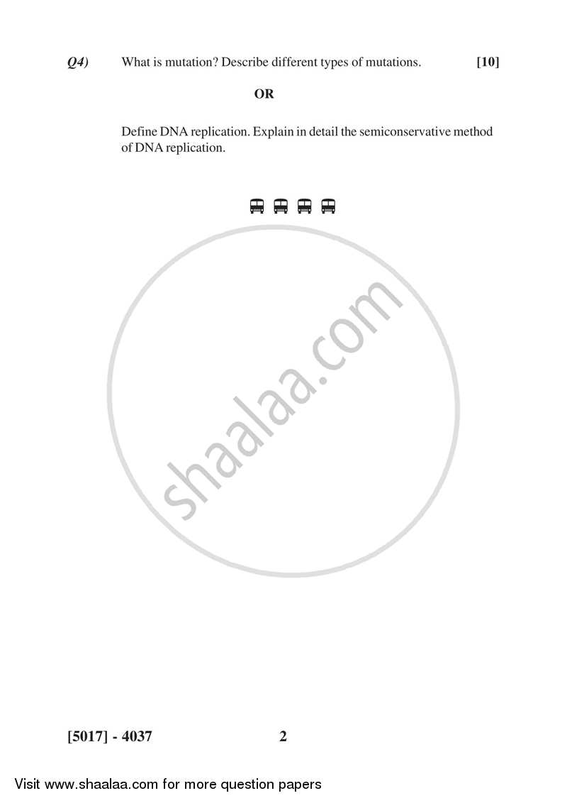 Genetics and Molecular Biology 2016-2017 - B.Sc. - Semester 6 (TYBSc) - University of Pune question paper with PDF download