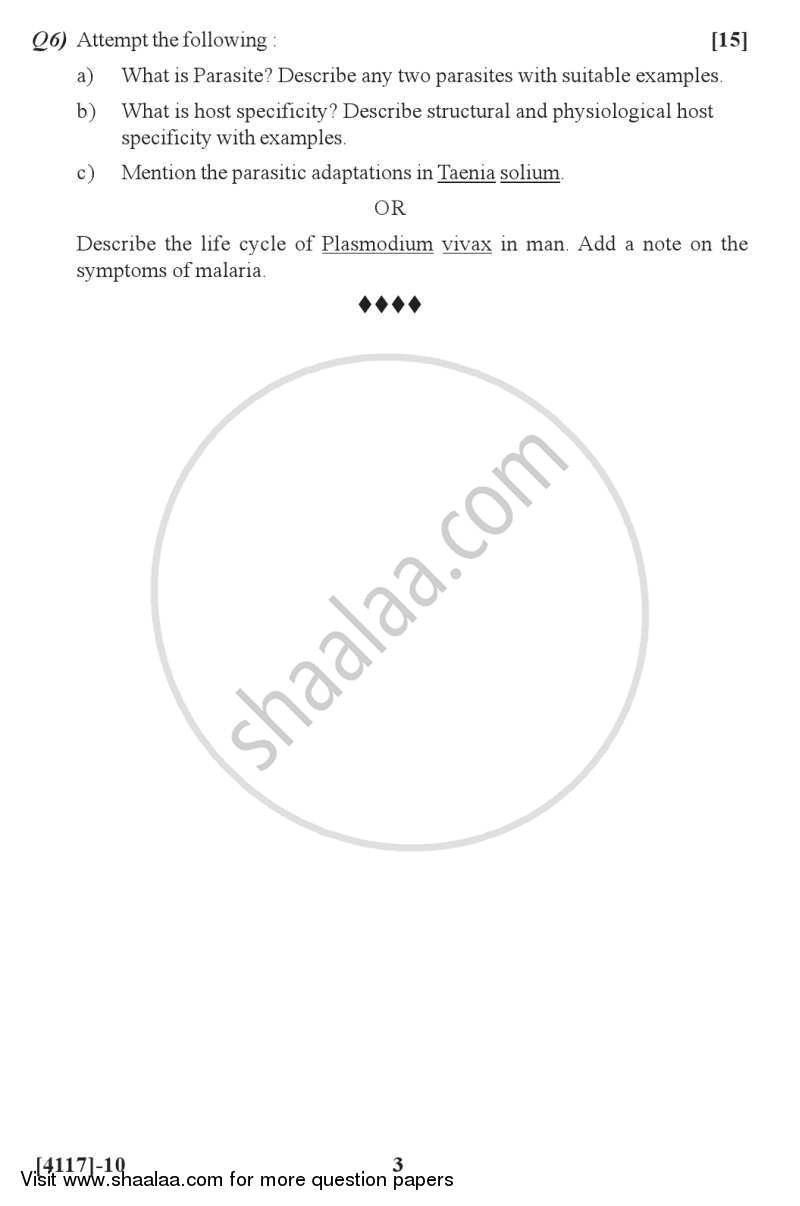 Genetics and Parasitology 2012-2013 - B.Sc. - Semester 2 (FYBSc) - University of Pune question paper with PDF download