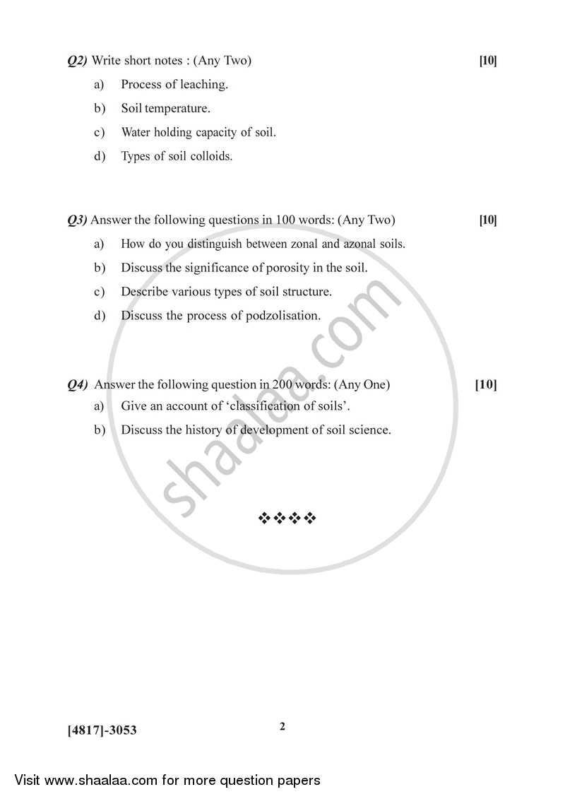 Geography of Soils 1 2015-2016 - B.Sc. - Semester 5 (TYBSc) - University of Pune question paper with PDF download
