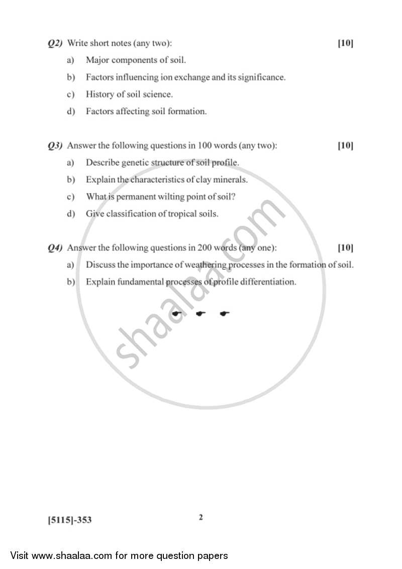 Geography of Soils 1 2016-2017 - B.Sc. - Semester 5 (TYBSc) - University of Pune question paper with PDF download
