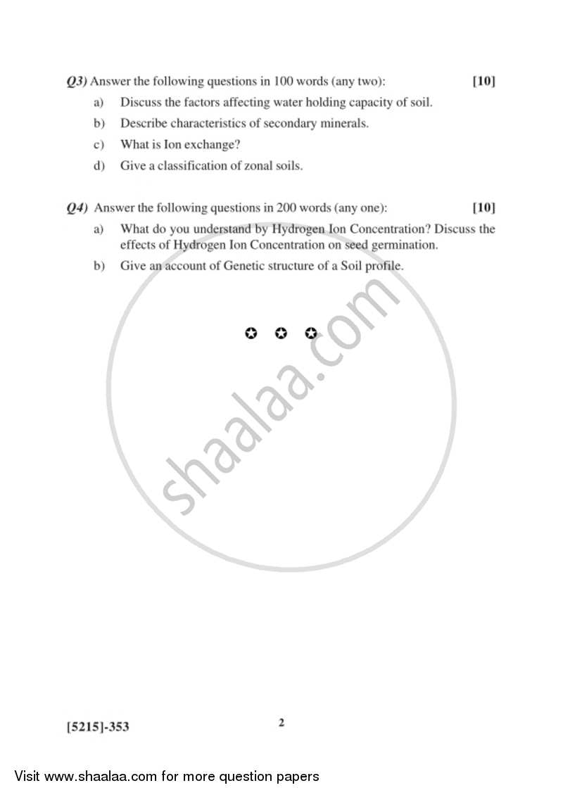 Geography of Soils 1 2017-2018 - B.Sc. - Semester 5 (TYBSc) - University of Pune question paper with PDF download