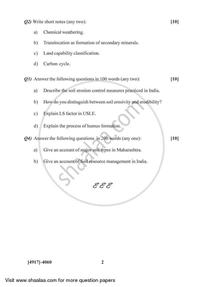 Geography of Soils 2 2015-2016 - B.Sc. - Semester 6 (TYBSc) - University of Pune question paper with PDF download