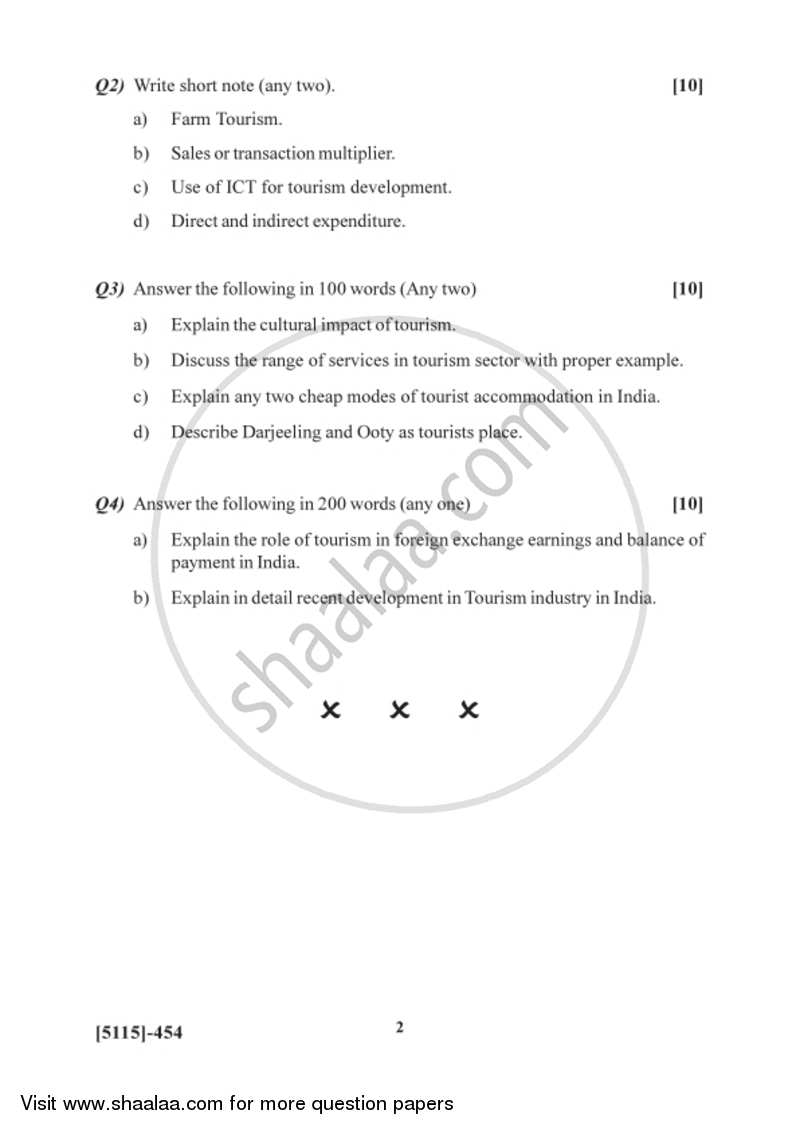 Geography of Travel and Tourism 2 2016-2017 - B.Sc. - Semester 6 (TYBSc) - University of Pune question paper with PDF download