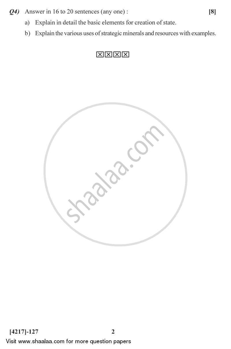 Geopolitics 2012-2013 - B.Sc. - Semester 3 (SYBSc) - University of Pune question paper with PDF download