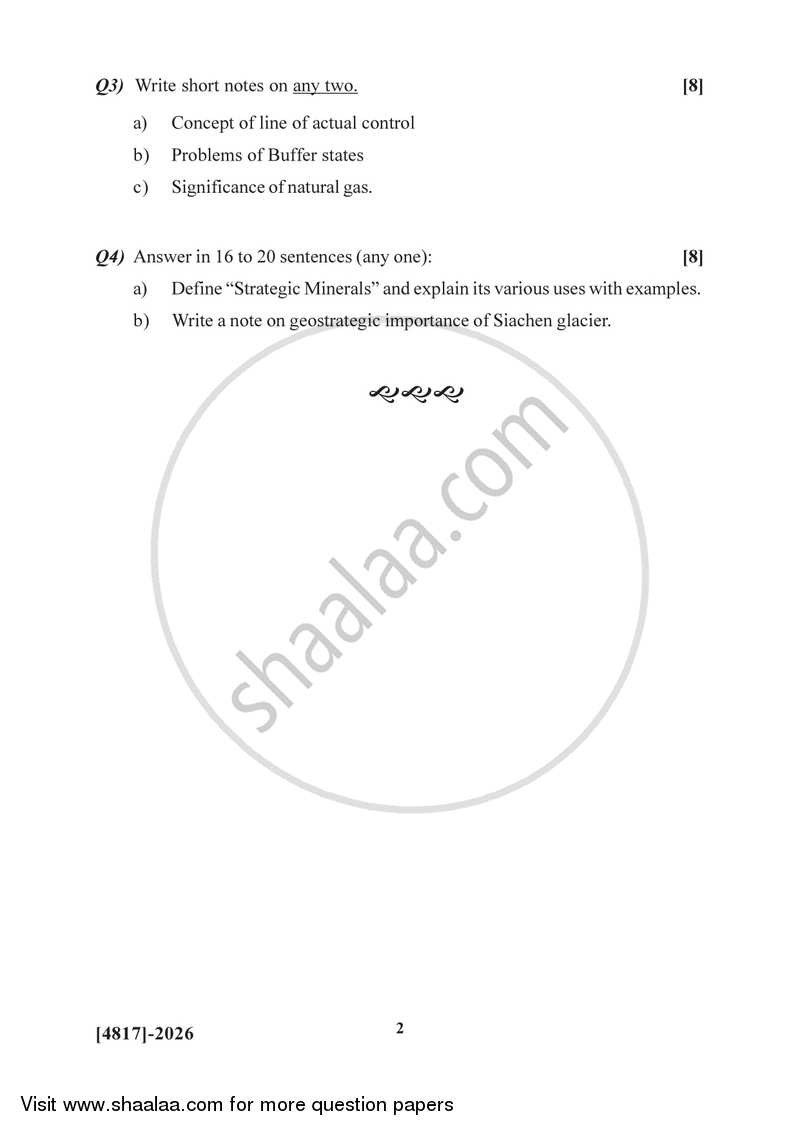 Geopolitics 2015-2016 - B.Sc. - Semester 4 (SYBSc) - University of Pune question paper with PDF download