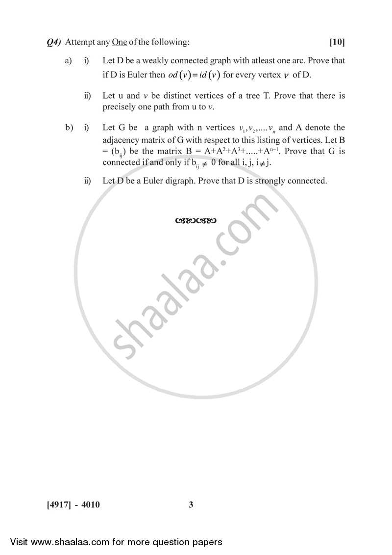 Graph Theory 2015-2016 - B.Sc. - Semester 6 (TYBSc) - University of Pune question paper with PDF download