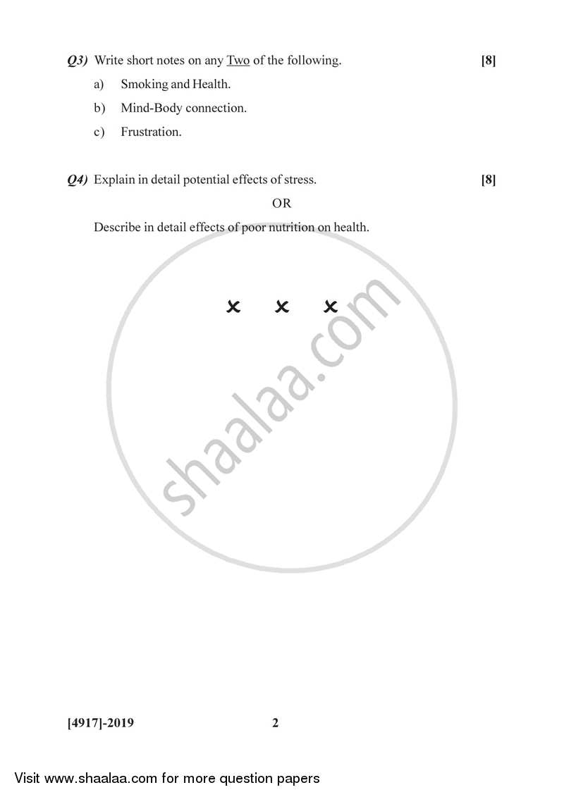 Health Psychology 2015-2016 - B.Sc. - Semester 4 (SYBSc) - University of Pune question paper with PDF download