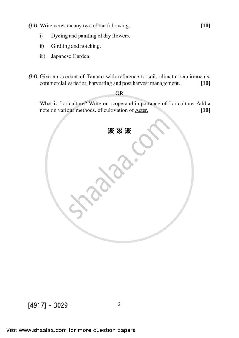 Horticulture and Floriculture 2015-2016 - B.Sc. - Semester 5 (TYBSc) - University of Pune question paper with PDF download