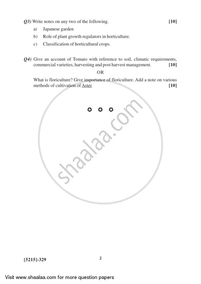 Horticulture and Floriculture 2017-2018 - B.Sc. - Semester 5 (TYBSc) - University of Pune question paper with PDF download