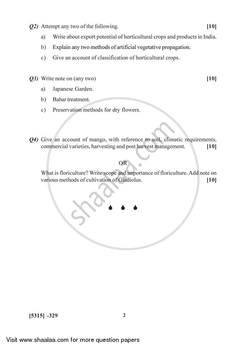Horticulture and Floriculture 2017-2018 - B.Sc. - Semester 5 (TYBSc) - University of Pune question paper with PDF download