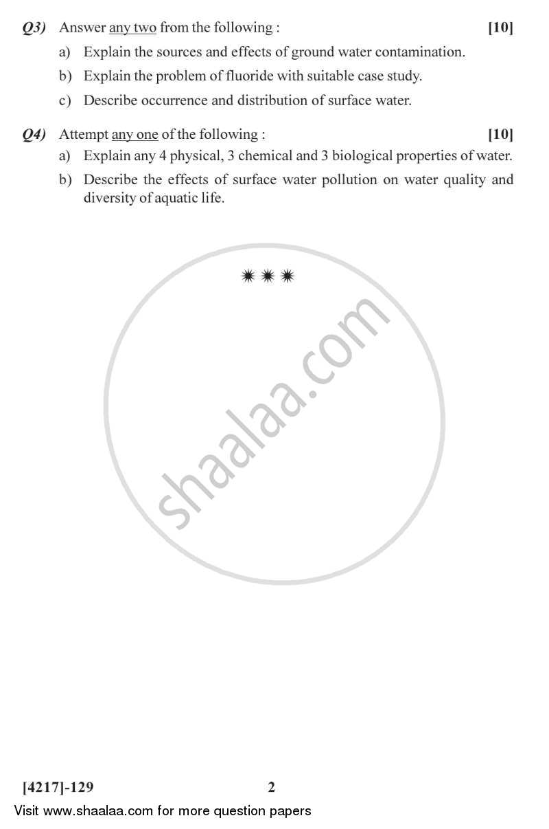 Hydrology 2012-2013 - B.Sc. - Semester 3 (SYBSc) - University of Pune question paper with PDF download