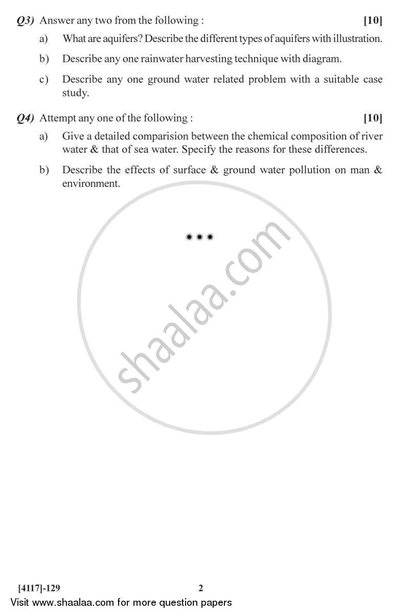 Hydrology 2012-2013 - B.Sc. - Semester 3 (SYBSc) - University of Pune question paper with PDF download