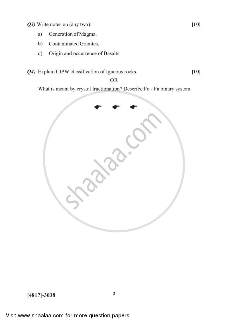 Igneous Petrology 2015-2016 - B.Sc. - Semester 5 (TYBSc) - University of Pune question paper with PDF download