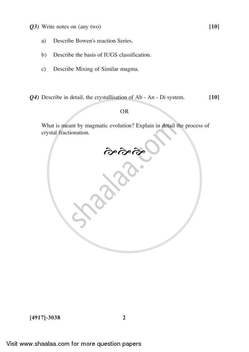 Igneous Petrology 2015-2016 - B.Sc. - Semester 5 (TYBSc) - University of Pune question paper with PDF download