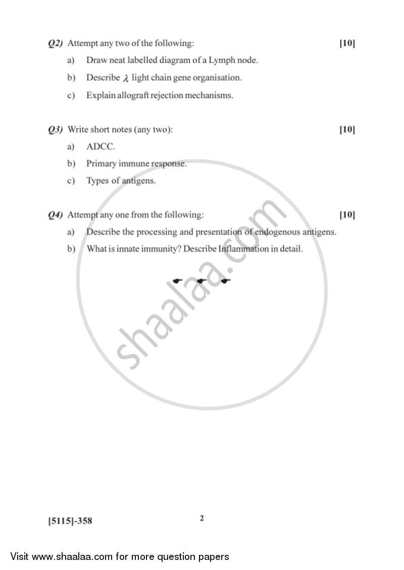 Immunology 1 2016-2017 - B.Sc. - Semester 5 (TYBSc) - University of Pune question paper with PDF download