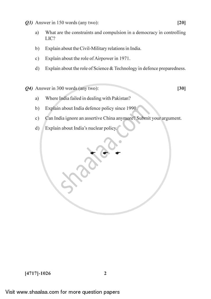India's National Security 2014-2015 - B.Sc. - Semester 2 (FYBSc) - University of Pune question paper with PDF download