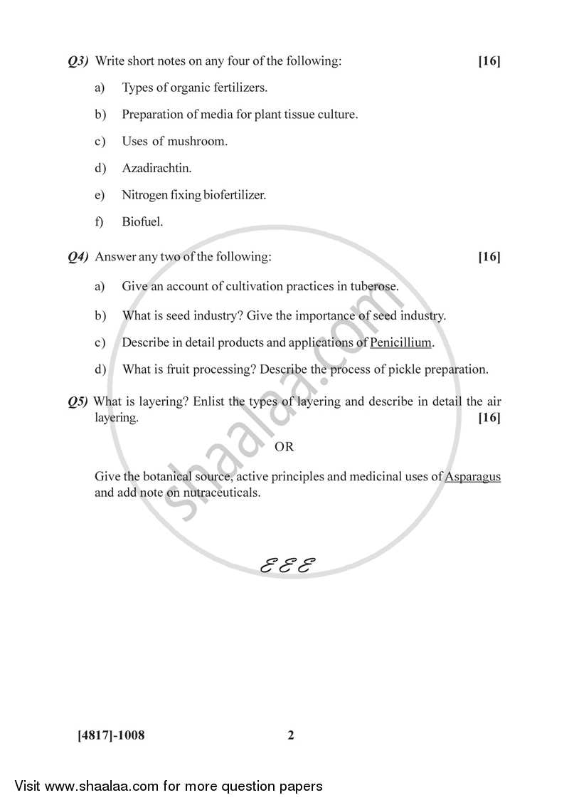Industrial Botany 2015-2016 - B.Sc. - Semester 2 (FYBSc) - University of Pune question paper with PDF download