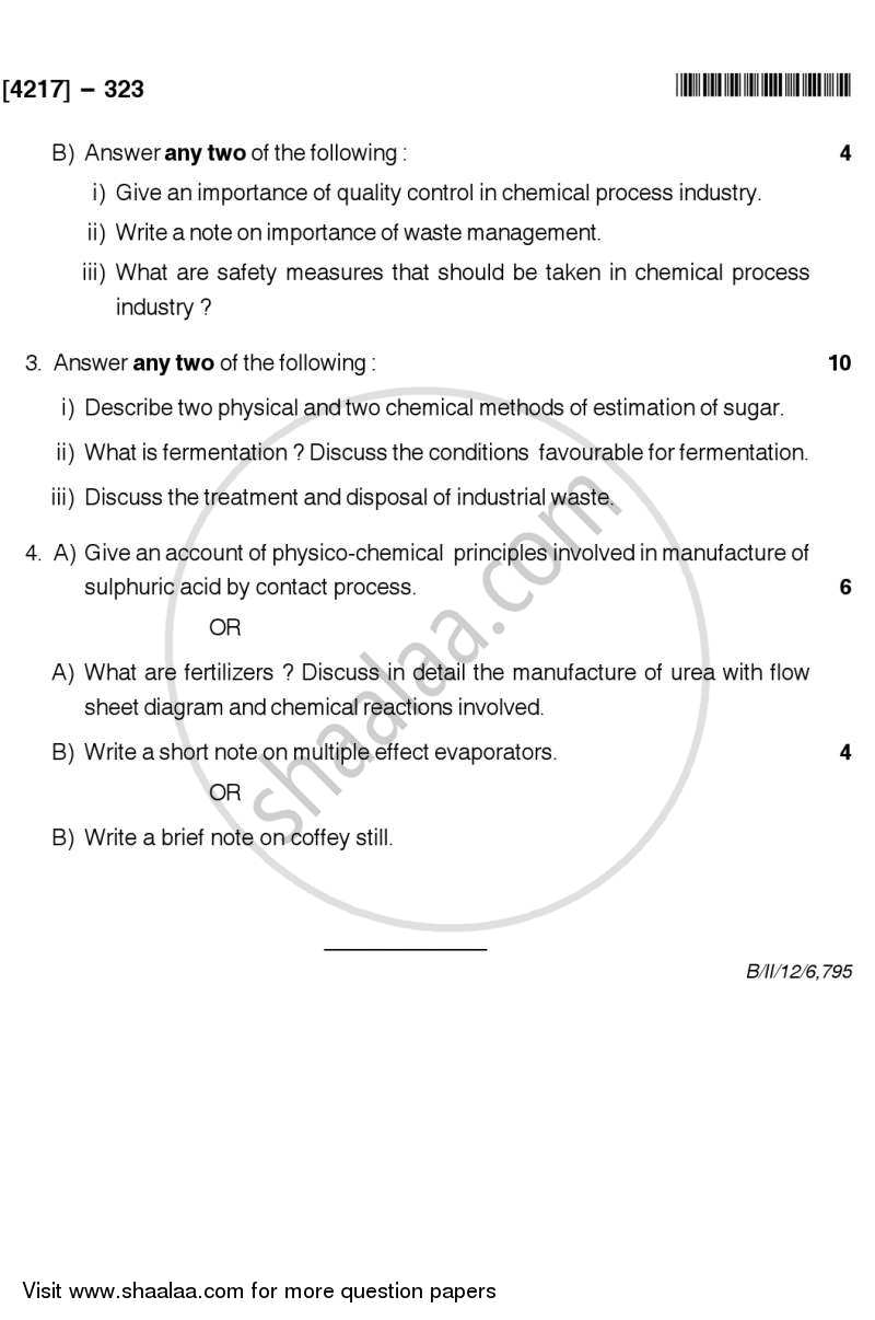 Industrial Chemistry 2012-2013 - B.Sc. - Semester 5 (TYBSc) - University of Pune question paper with PDF download
