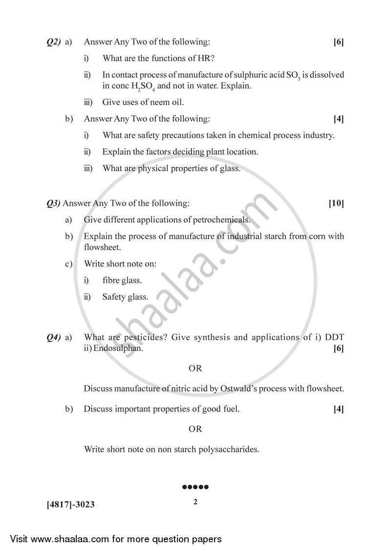 Industrial Chemistry 2015-2016 - B.Sc. - Semester 5 (TYBSc) - University of Pune question paper with PDF download