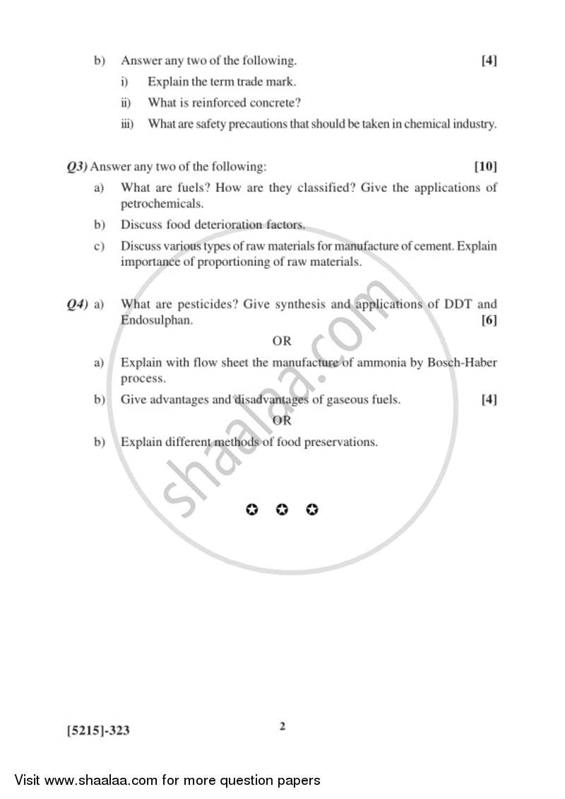 Industrial Chemistry 2017-2018 - B.Sc. - Semester 5 (TYBSc) - University of Pune question paper with PDF download