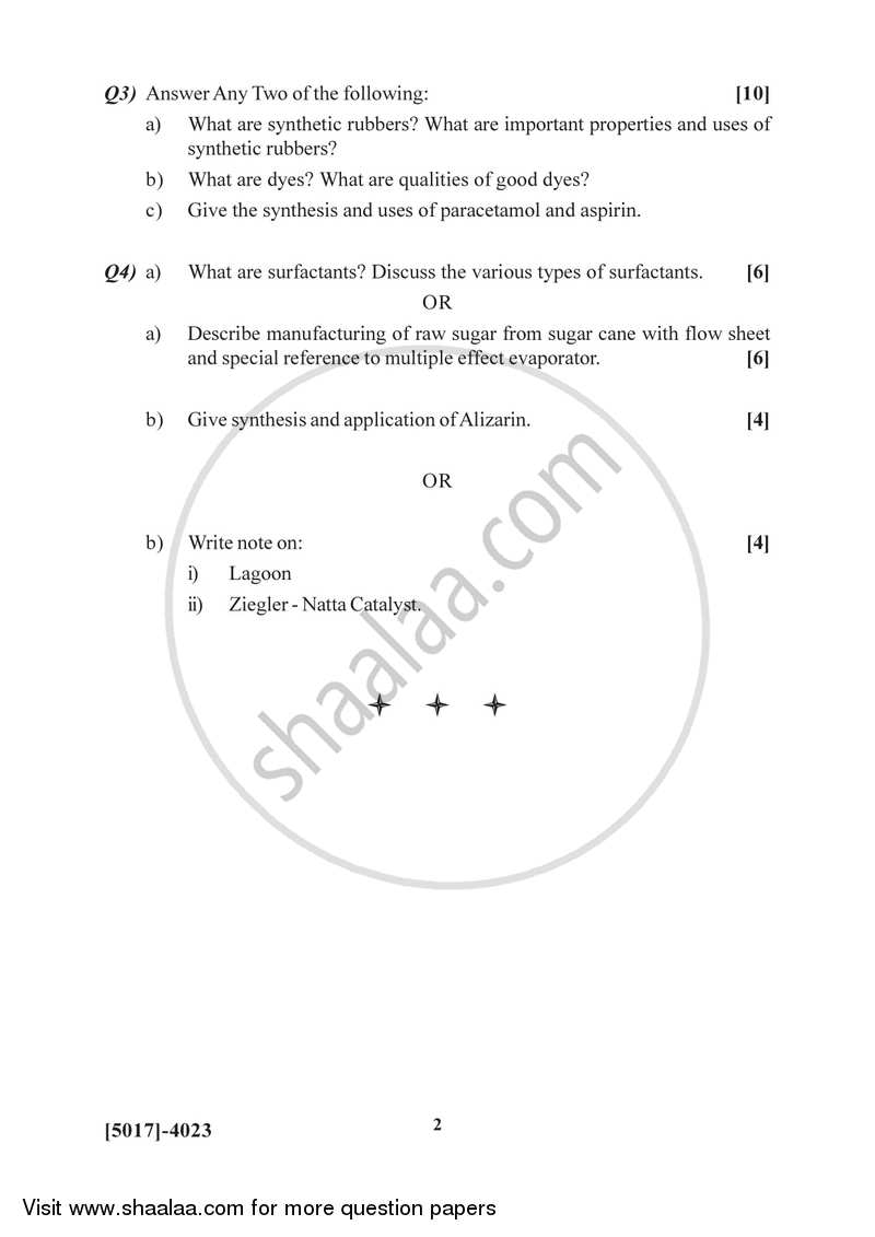 Industrial Chemistry 2016-2017 - B.Sc. - Semester 6 (TYBSc) - University of Pune question paper with PDF download