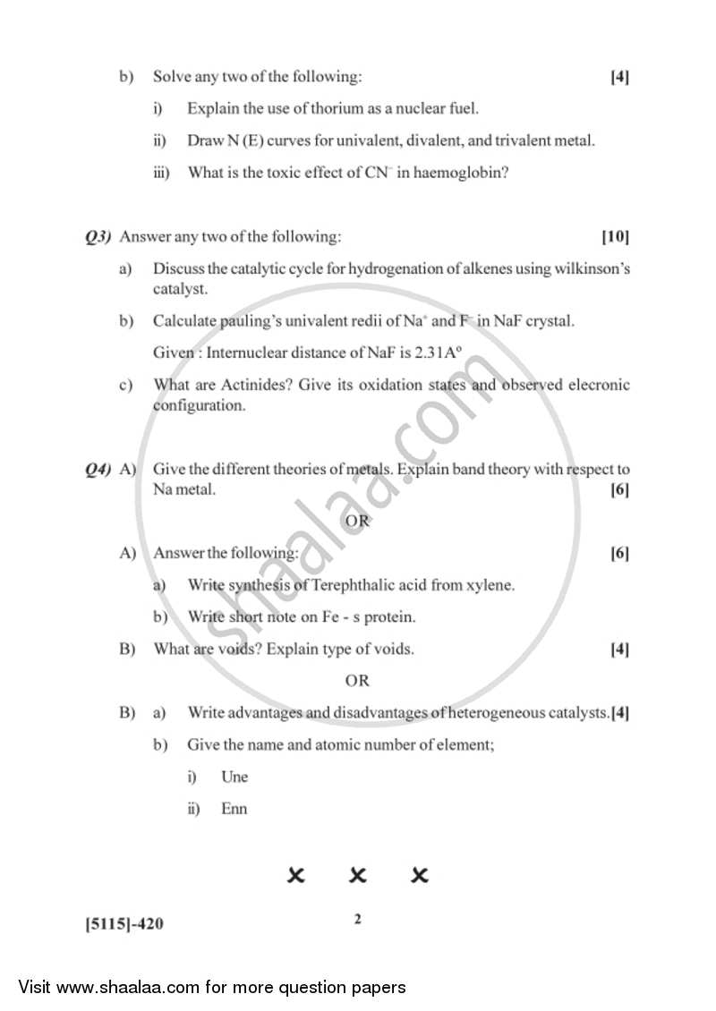 Inorganic Chemistry 2016-2017 - B.Sc. - Semester 6 (TYBSc) - University of Pune question paper with PDF download