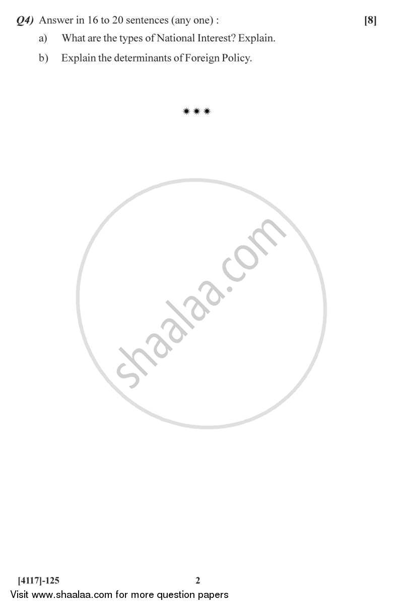 International Relations and Foreign Policy 2012-2013 - B.Sc. - Semester 3 (SYBSc) - University of Pune question paper with PDF download