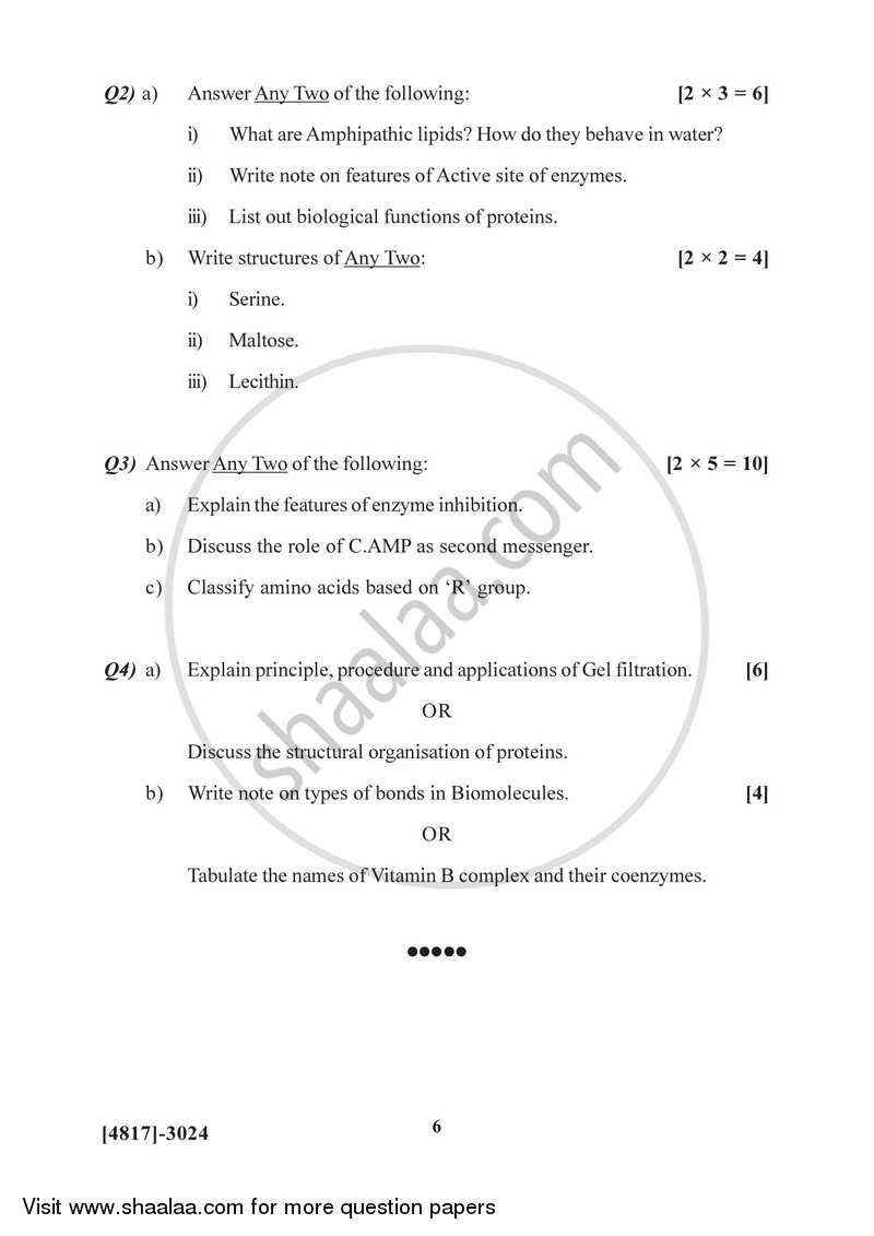 Introduction to Biochemistry and Molecular Biology 2015-2016 - B.Sc. - Semester 5 (TYBSc) - University of Pune question paper with PDF download