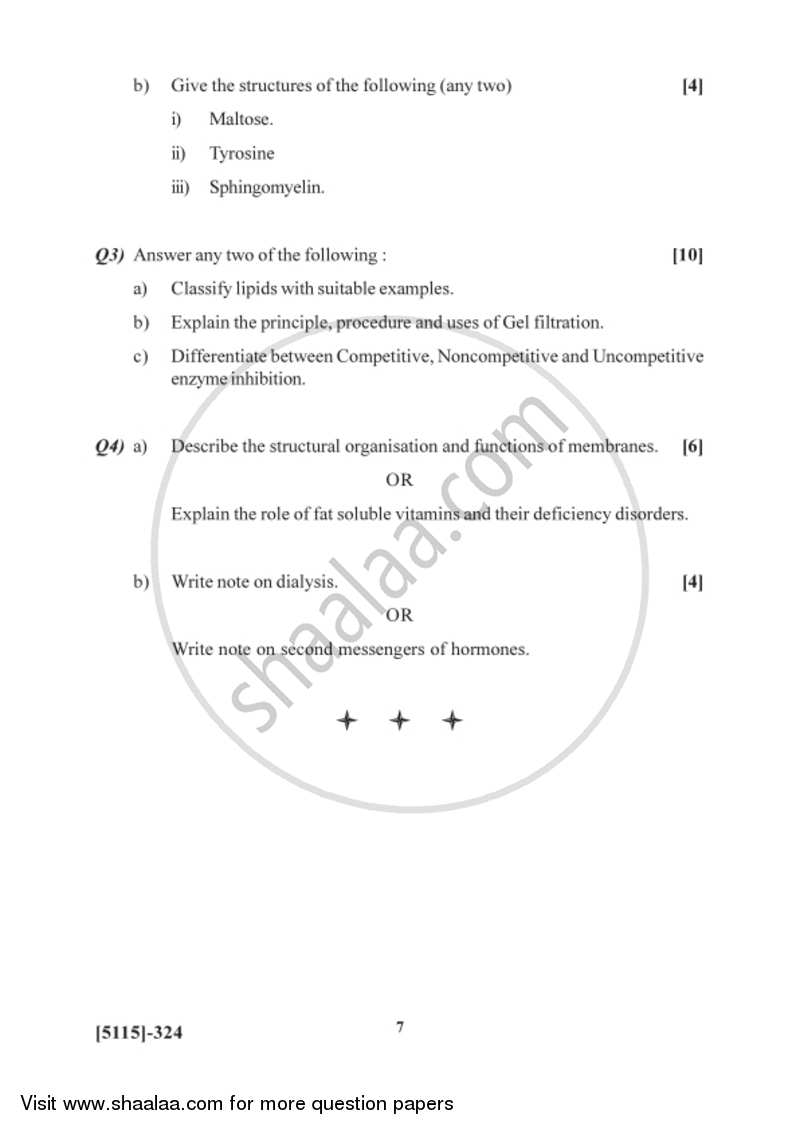 Introduction to Biochemistry and Molecular Biology 2016-2017 - B.Sc. - Semester 5 (TYBSc) - University of Pune question paper with PDF download