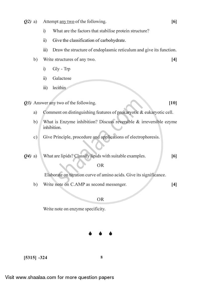 Introduction to Biochemistry and Molecular Biology 2017-2018 - B.Sc. - Semester 5 (TYBSc) - University of Pune question paper with PDF download