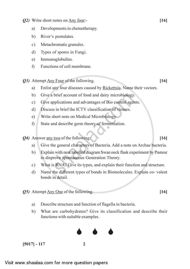 Introduction to Microbiology 2016-2017 - B.Sc. - Semester 2 (FYBSc) - University of Pune question paper with PDF download