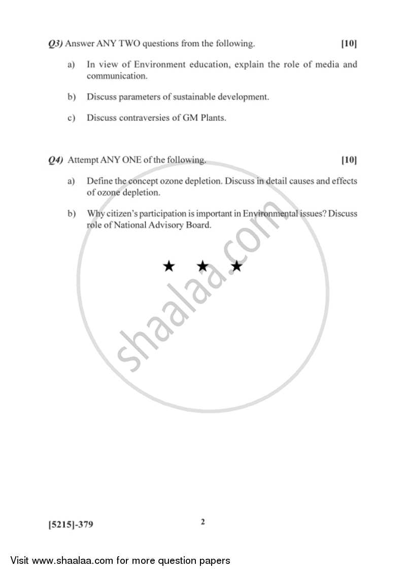Issues in Environmental Science 2017-2018 - B.Sc. - Semester 5 (TYBSc) - University of Pune question paper with PDF download