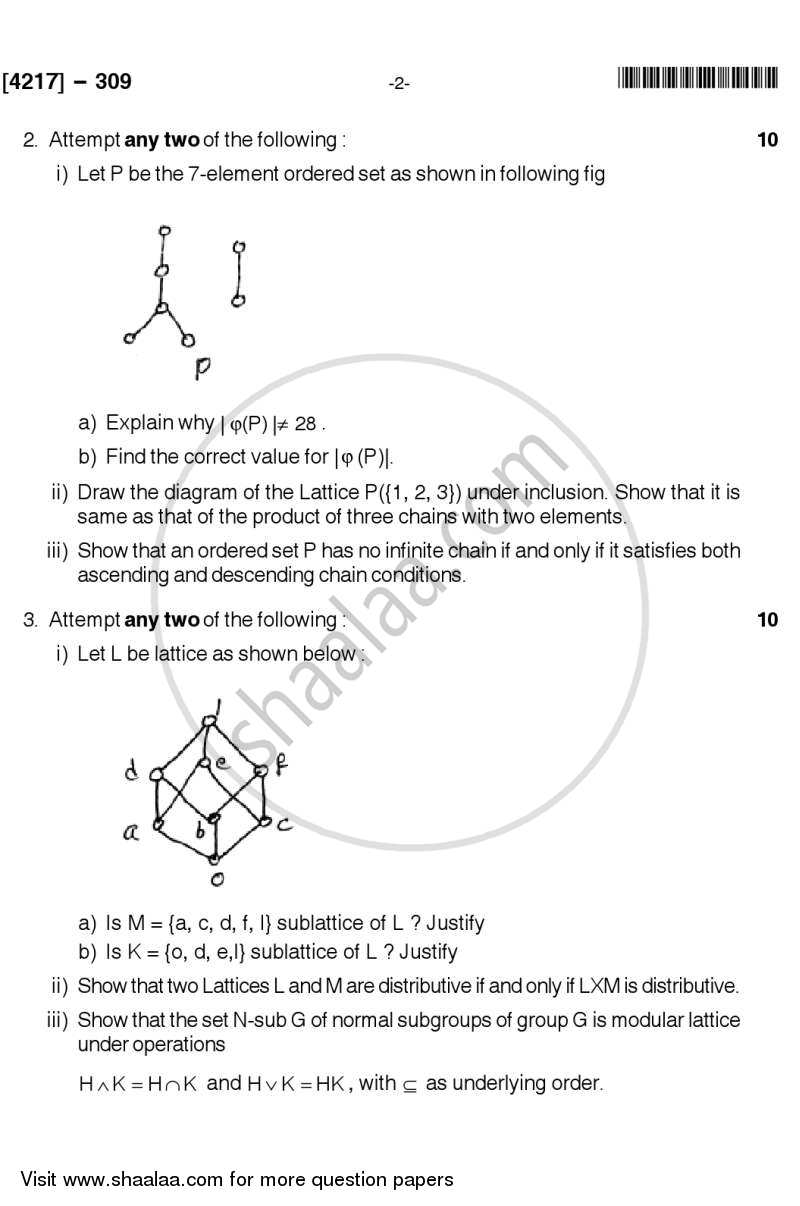 Lattice Theory 2012-2013 - B.Sc. - Semester 5 (TYBSc) - University of Pune question paper with PDF download