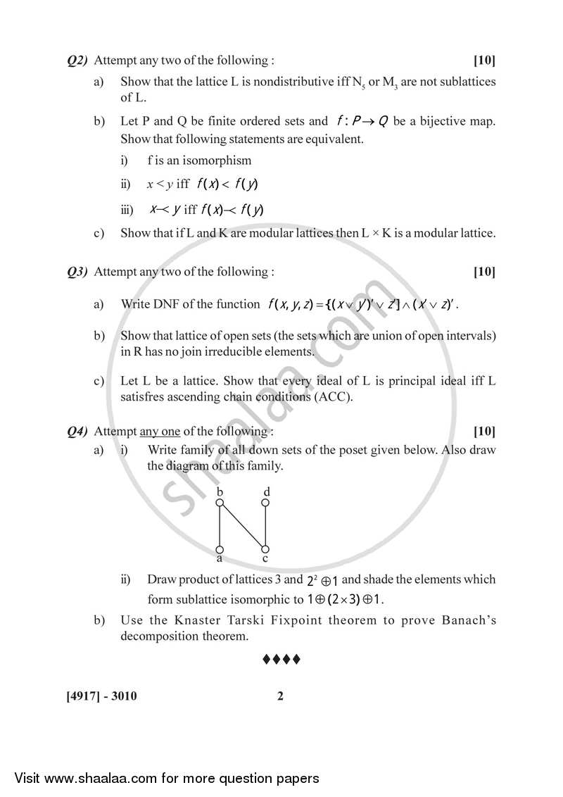 Lattice Theory 2015-2016 - B.Sc. - Semester 5 (TYBSc) - University of Pune question paper with PDF download