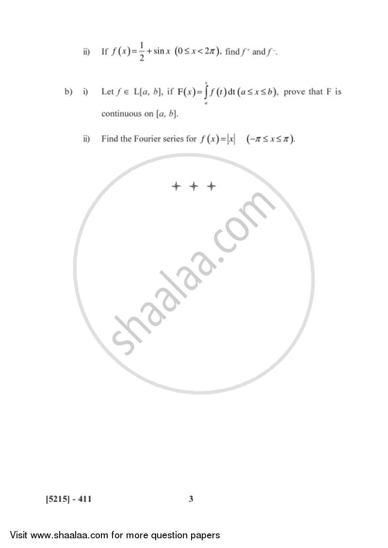 Lebesgue Integration 2017-2018 - B.Sc. - Semester 6 (TYBSc) - University of Pune question paper with PDF download