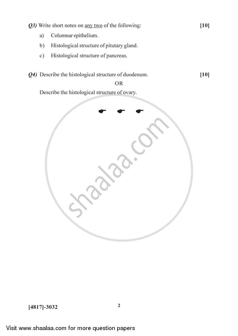Mammalian Histology 2015-2016 - B.Sc. - Semester 5 (TYBSc) - University of Pune question paper with PDF download