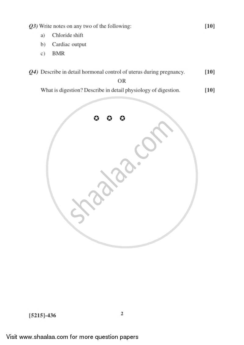 Mammalian Physiology and Endocrinology 2017-2018 - B.Sc. - Semester 6 (TYBSc) - University of Pune question paper with PDF download