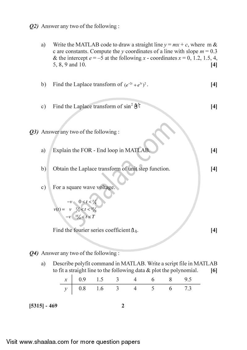 Mathematical Methods and Analysis using MATLAB 2017-2018 - B.Sc. - Semester 6 (TYBSc) - University of Pune question paper with PDF download